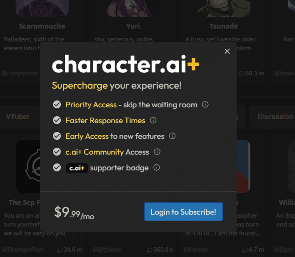 Rate Exceeded Character AI