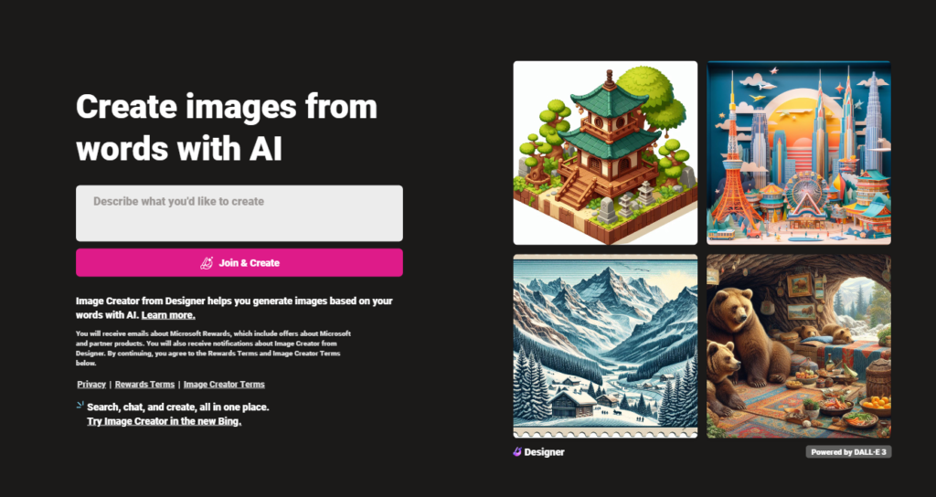 Microsoft Bing AI Image Generator